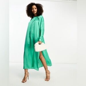 ASOS Vibrant Green Long Sleeve Dress